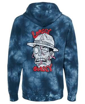 Distressed Tie Dye Park Ranger Hoodie - Blue